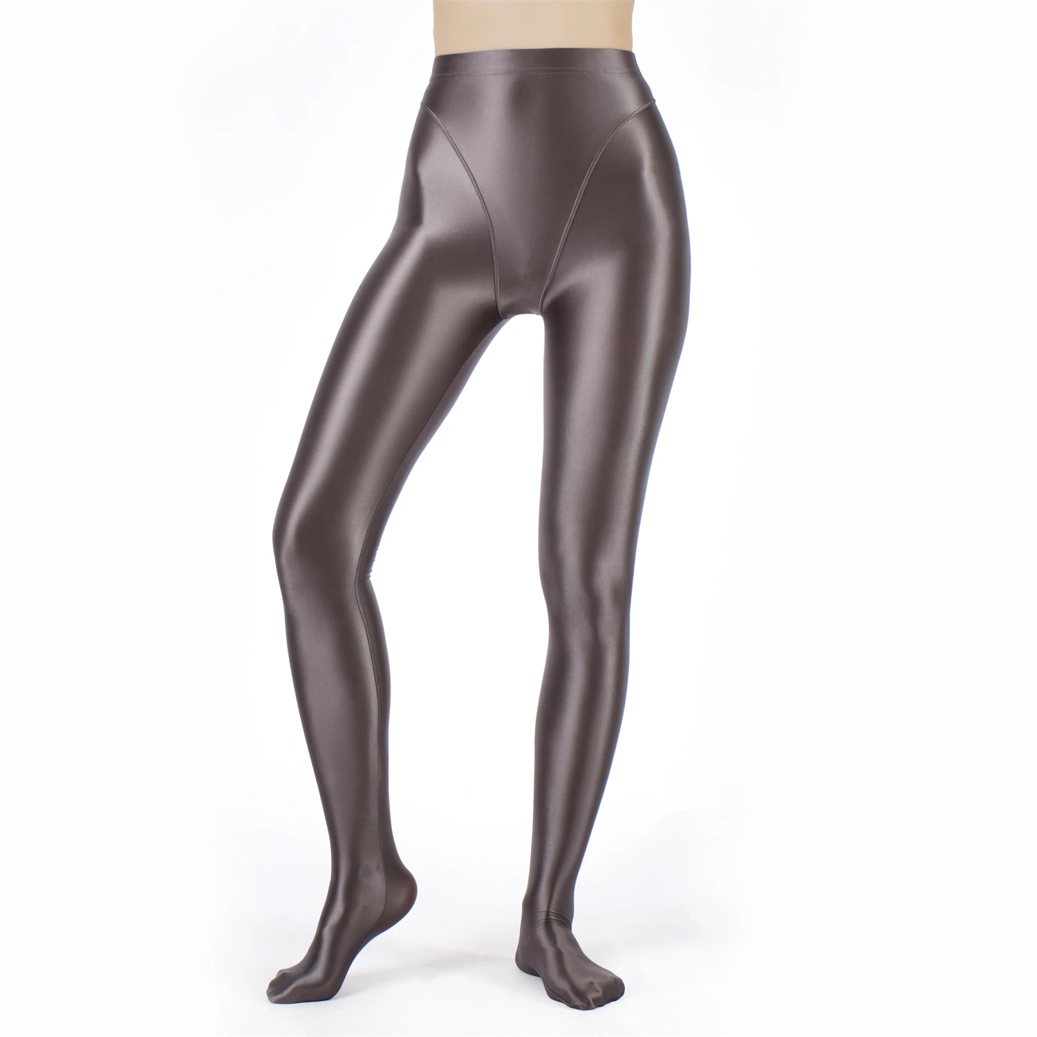 Sexy Women High Waist Sexy Tight Silk Shiny Pencil Pant Oil Glossy Candy Color Smooth Pants Sexy Erotic Lingerie Yoga Leggings