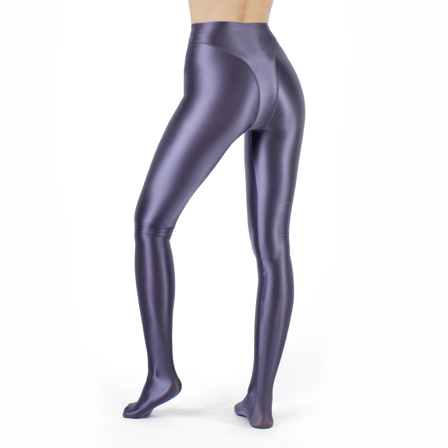 Sexy Women High Waist Sexy Tight Silk Shiny Pencil Pant Oil Glossy Candy Color Smooth Pants Sexy Erotic Lingerie Yoga Leggings