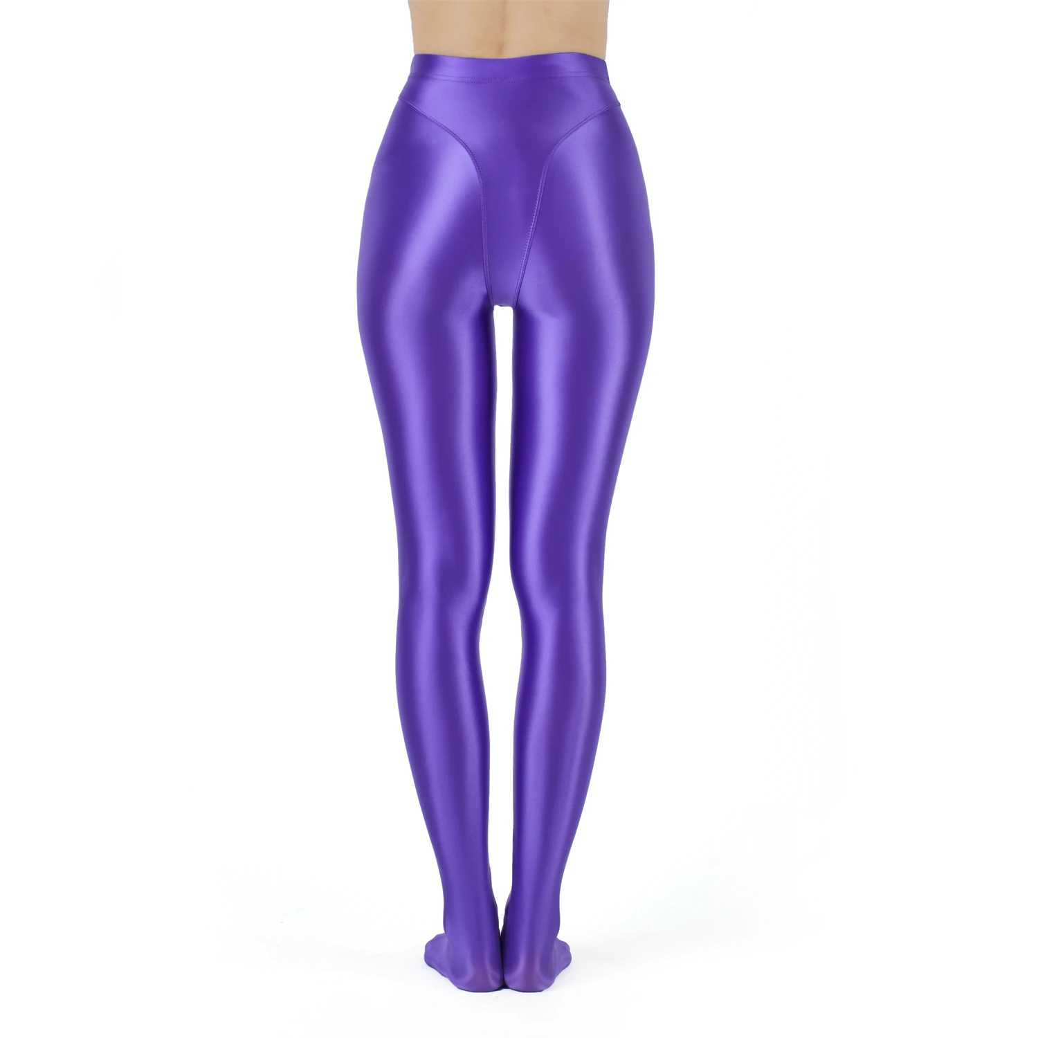 Sexy Women High Waist Sexy Tight Silk Shiny Pencil Pant Oil Glossy Candy Color Smooth Pants Sexy Erotic Lingerie Yoga Leggings