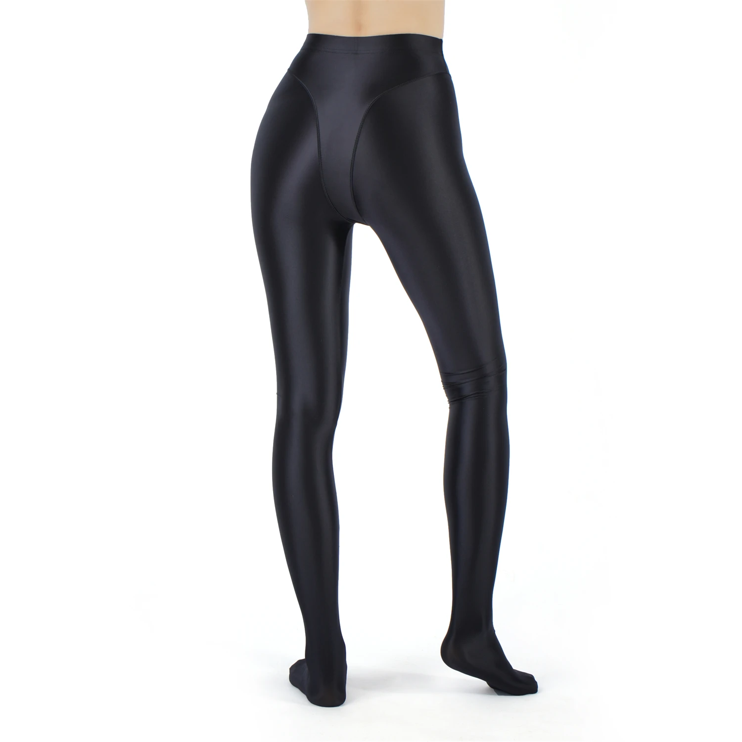 Sexy Women High Waist Sexy Tight Silk Shiny Pencil Pant Oil Glossy Candy Color Smooth Pants Sexy Erotic Lingerie Yoga Leggings