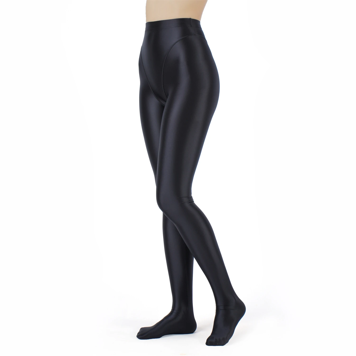Sexy Women High Waist Sexy Tight Silk Shiny Pencil Pant Oil Glossy Candy Color Smooth Pants Sexy Erotic Lingerie Yoga Leggings