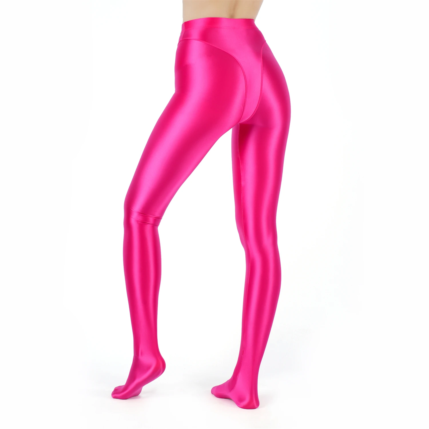 Sexy Women High Waist Sexy Tight Silk Shiny Pencil Pant Oil Glossy Candy Color Smooth Pants Sexy Erotic Lingerie Yoga Leggings