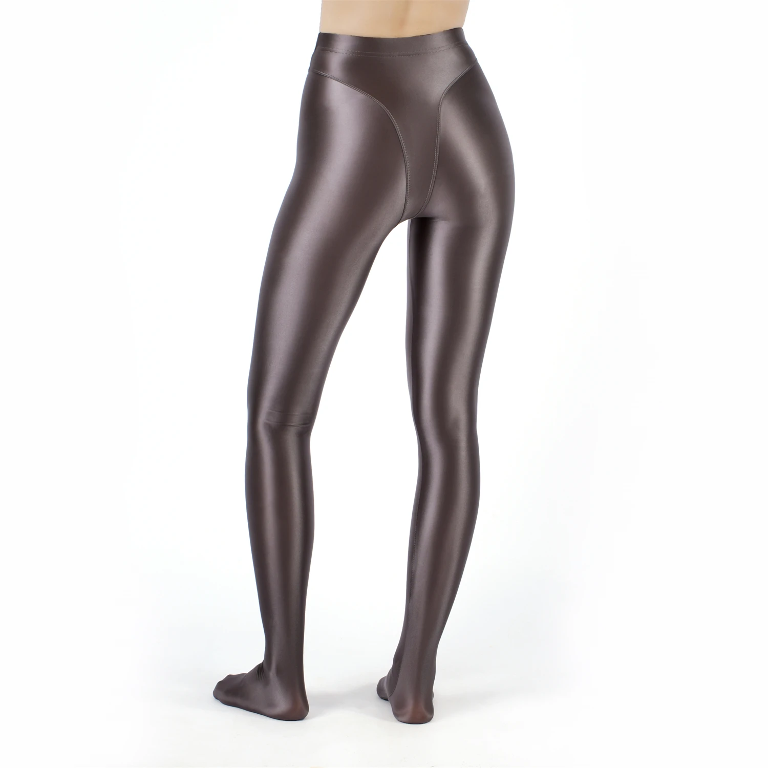 Sexy Women High Waist Sexy Tight Silk Shiny Pencil Pant Oil Glossy Candy Color Smooth Pants Sexy Erotic Lingerie Yoga Leggings