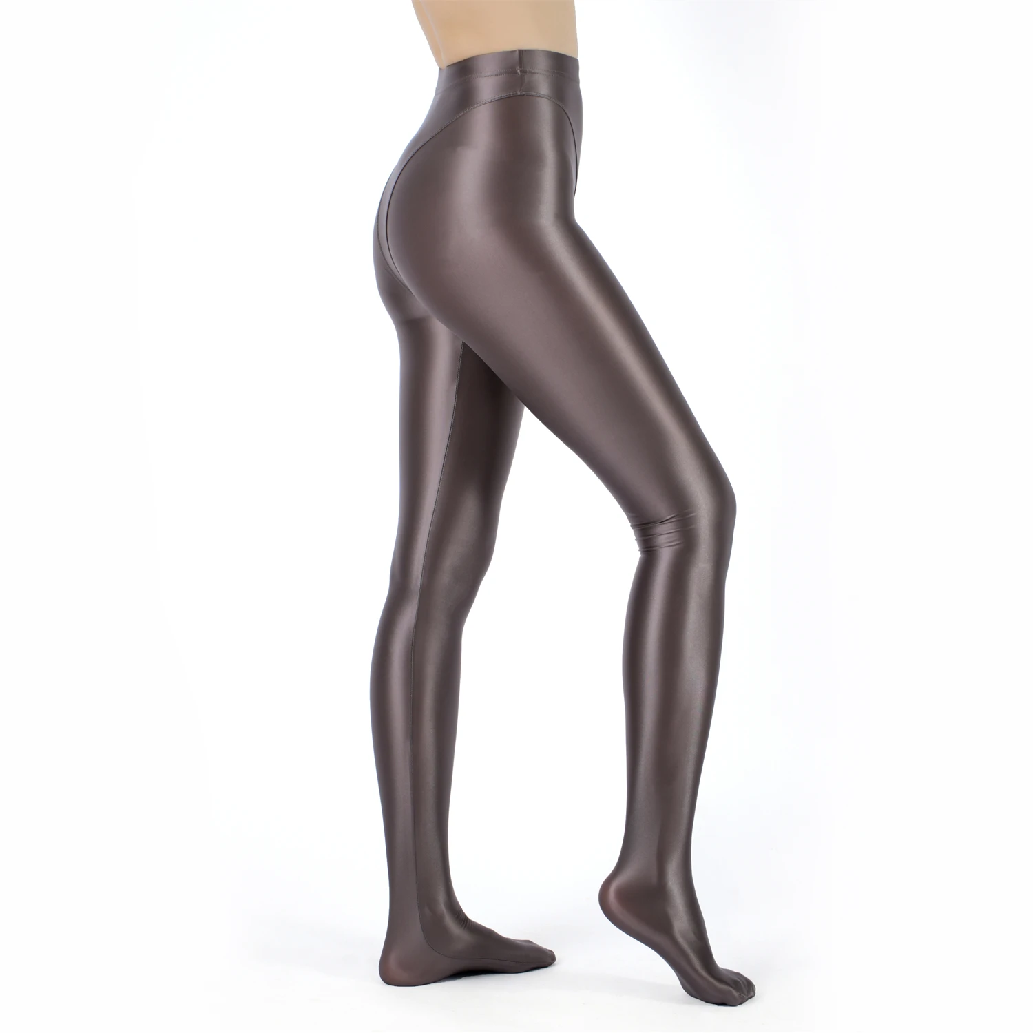 Sexy Women High Waist Sexy Tight Silk Shiny Pencil Pant Oil Glossy Candy Color Smooth Pants Sexy Erotic Lingerie Yoga Leggings
