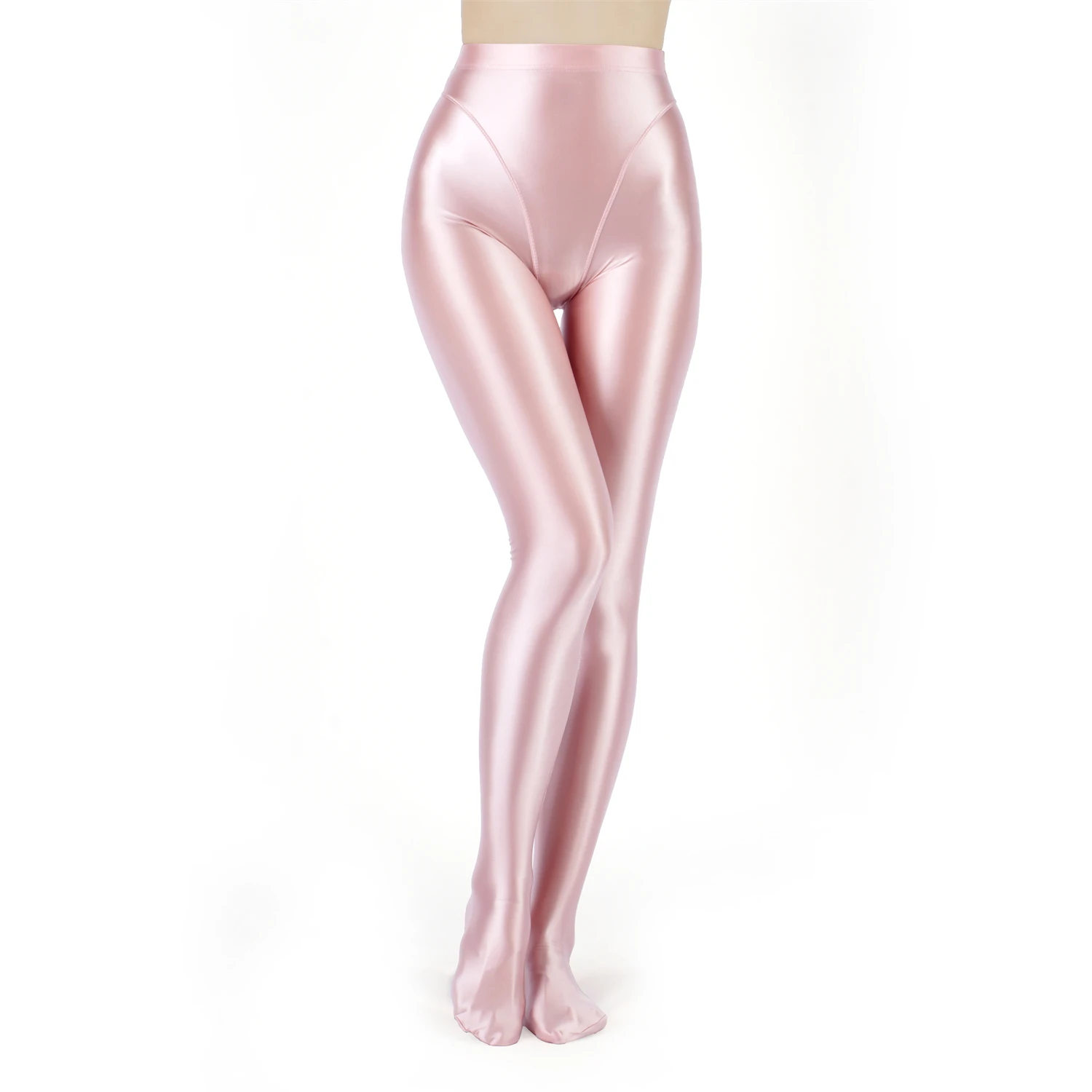 Sexy Women High Waist Sexy Tight Silk Shiny Pencil Pant Oil Glossy Candy Color Smooth Pants Sexy Erotic Lingerie Yoga Leggings