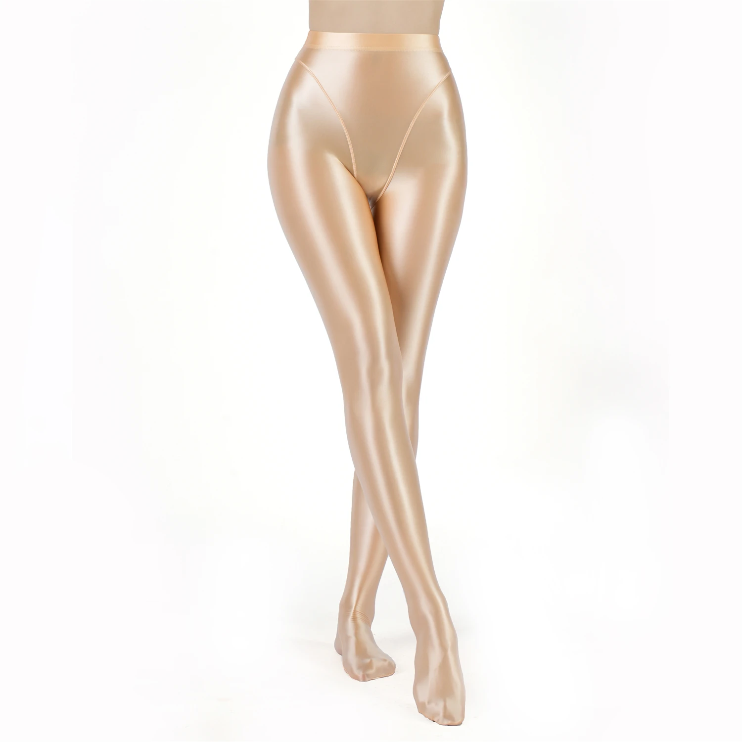 Sexy Women High Waist Sexy Tight Silk Shiny Pencil Pant Oil Glossy Candy Color Smooth Pants Sexy Erotic Lingerie Yoga Leggings