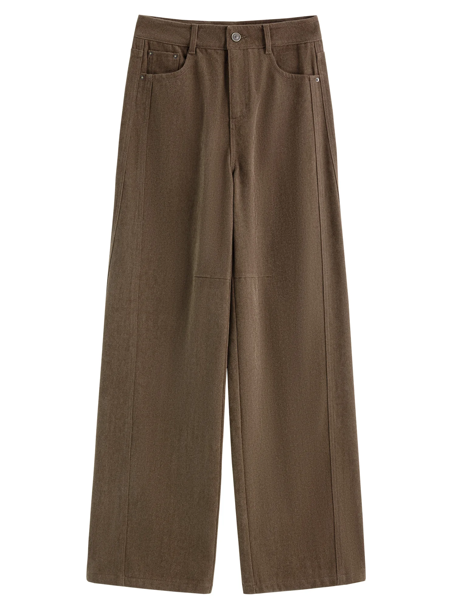 FSLE Sanded Narrow Straight-Leg Jeans for Women Fall Winter 2025 New Arrival Retro Relaxed Slimming Pants Floor Lenghth Pants