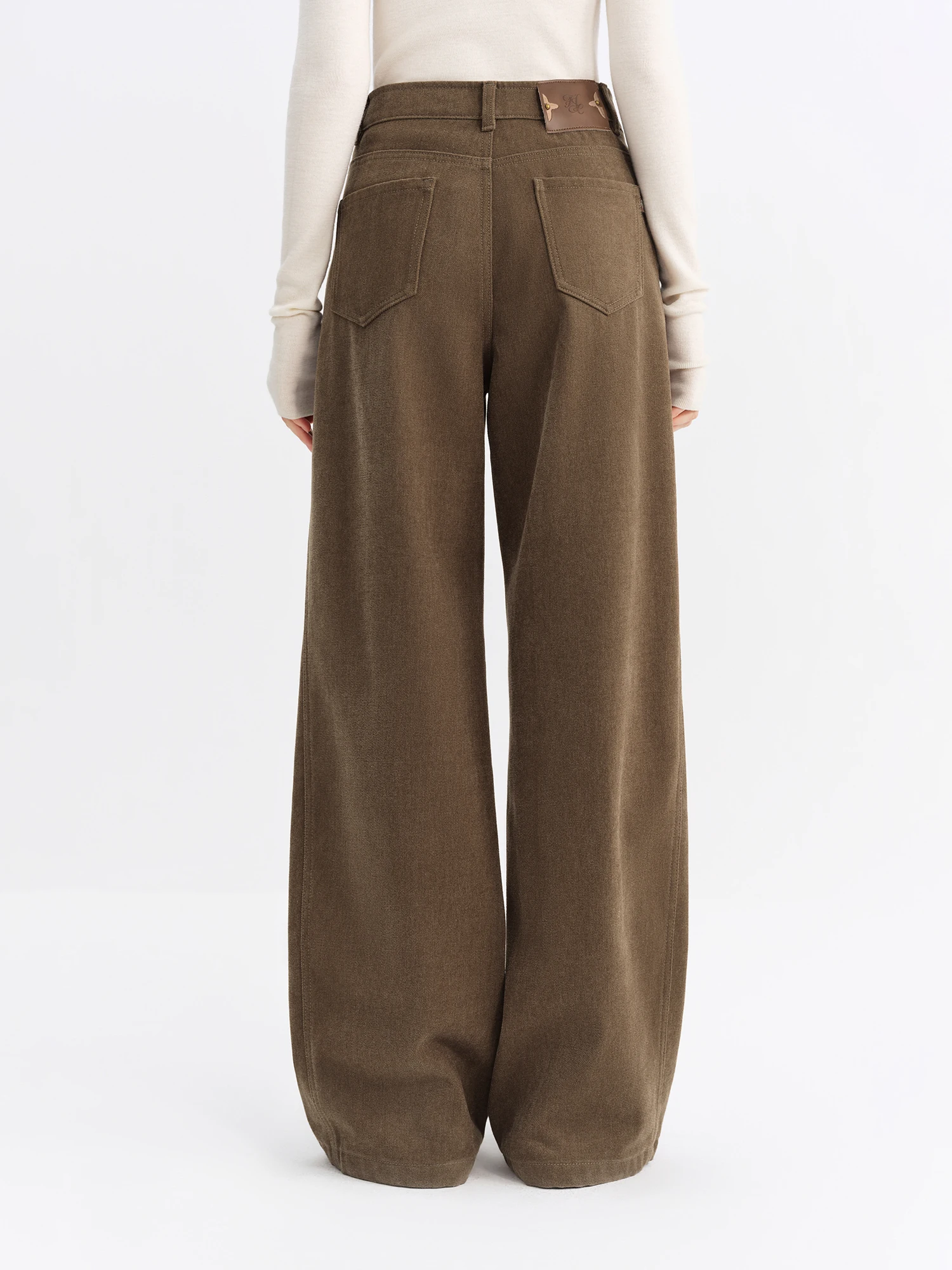 FSLE Sanded Narrow Straight-Leg Jeans for Women Fall Winter 2025 New Arrival Retro Relaxed Slimming Pants Floor Lenghth Pants