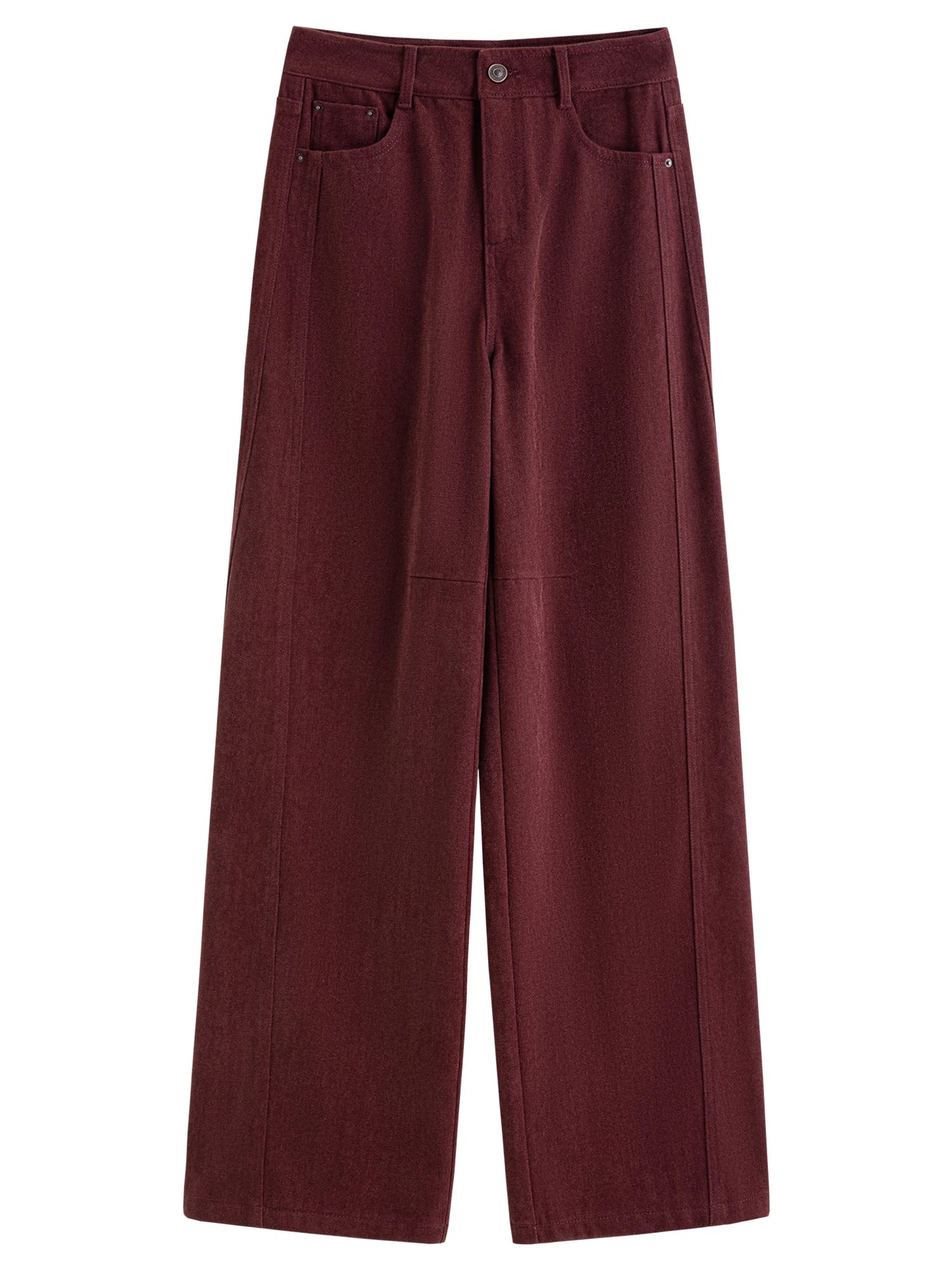 FSLE Sanded Narrow Straight-Leg Jeans for Women Fall Winter 2025 New Arrival Retro Relaxed Slimming Pants Floor Lenghth Pants
