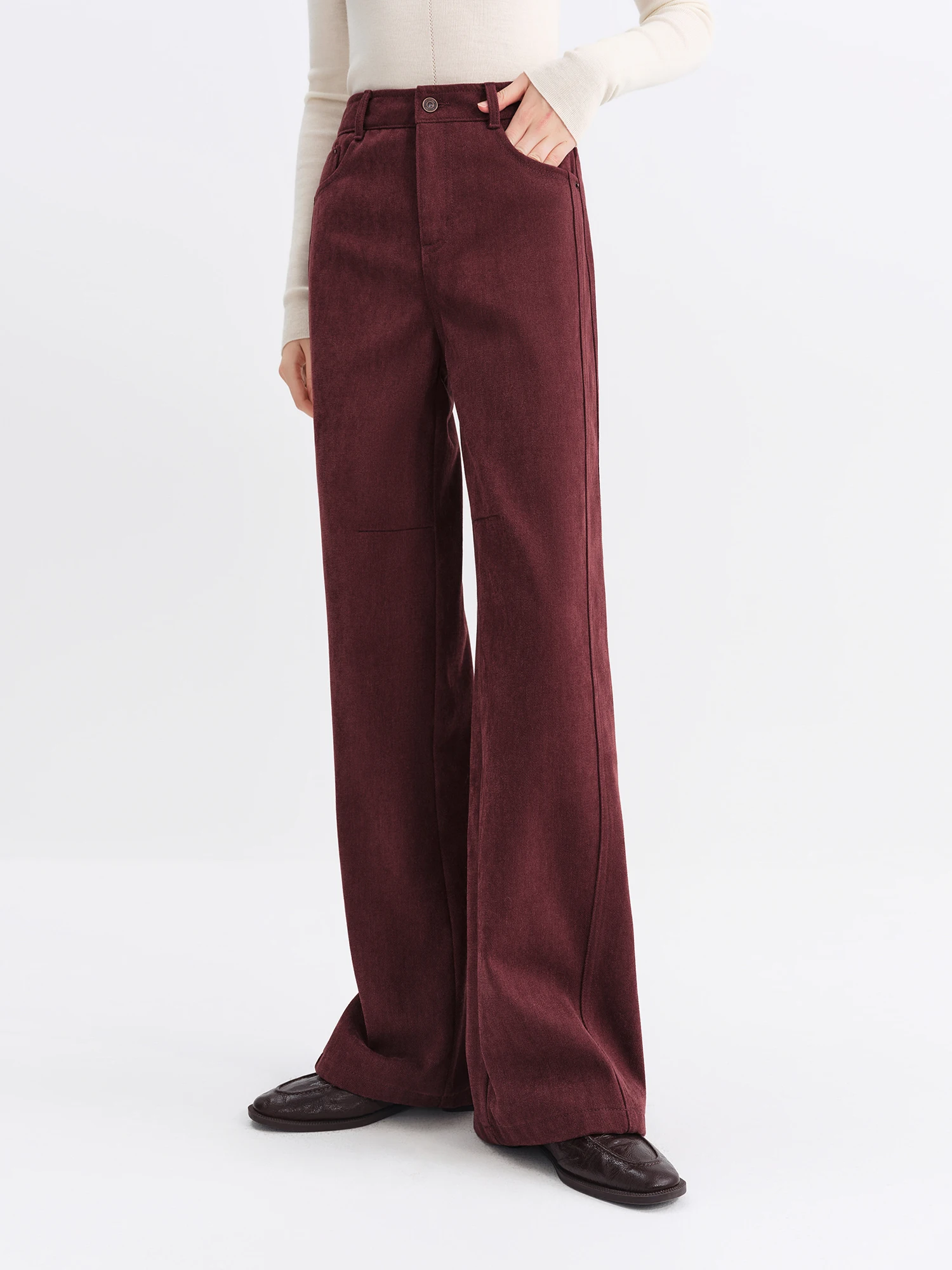 FSLE Sanded Narrow Straight-Leg Jeans for Women Fall Winter 2025 New Arrival Retro Relaxed Slimming Pants Floor Lenghth Pants