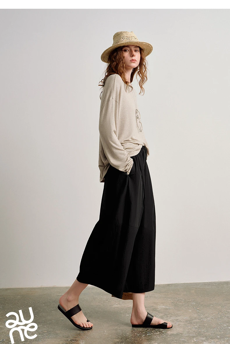 TOYOUTH Women's High Waist Wide Leg Skort 2026 Autumn New Accordion Pleated Slimming Flattering Office Commute Workwear Chic
