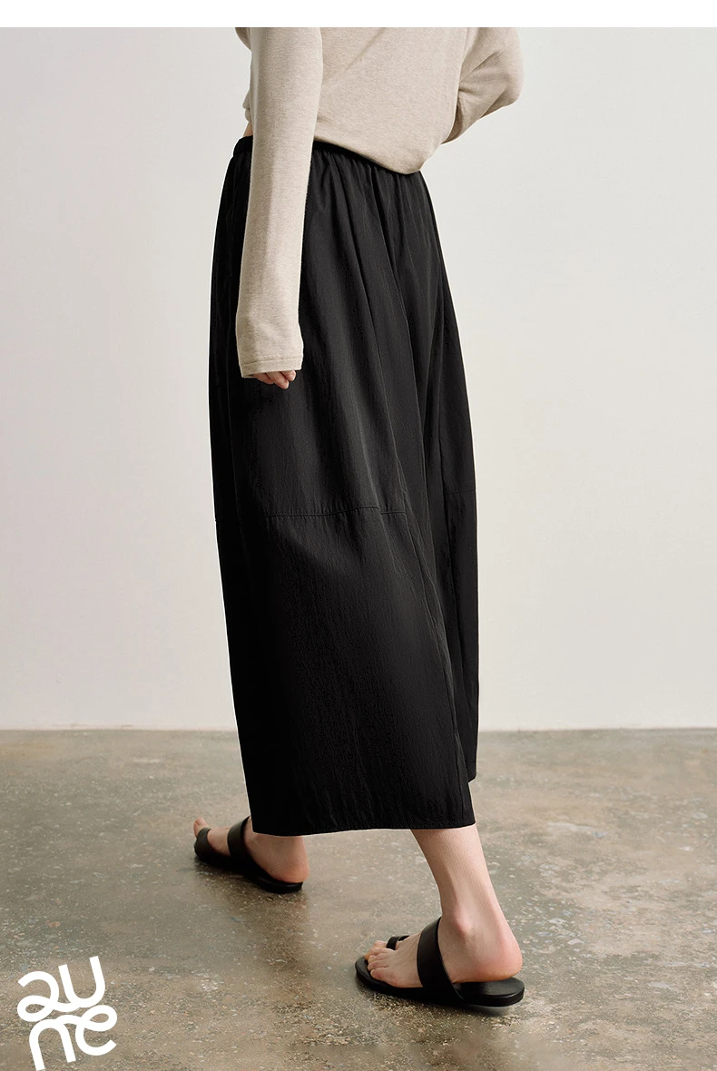 TOYOUTH Women's High Waist Wide Leg Skort 2026 Autumn New Accordion Pleated Slimming Flattering Office Commute Workwear Chic