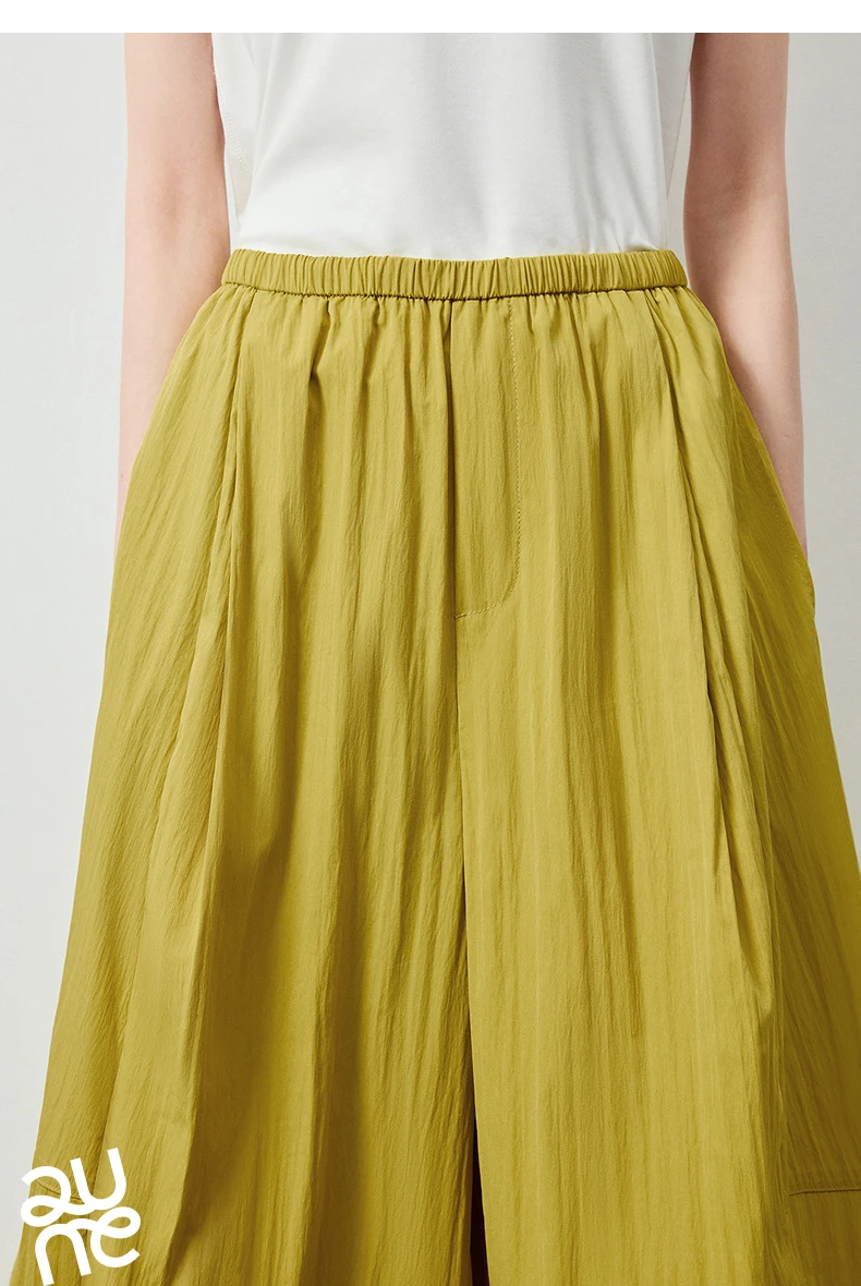 TOYOUTH Women's High Waist Wide Leg Skort 2026 Autumn New Accordion Pleated Slimming Flattering Office Commute Workwear Chic