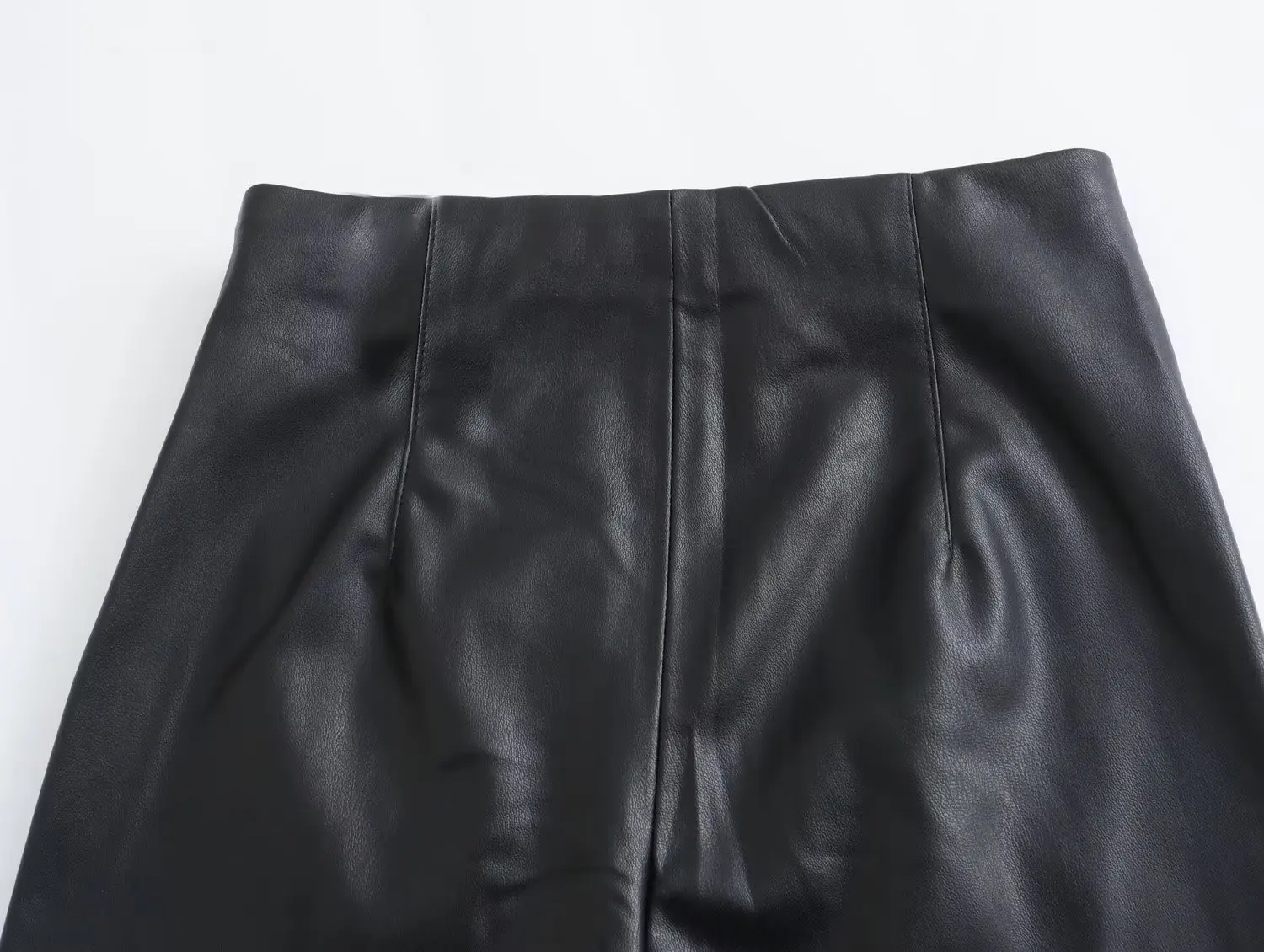 HH 2024 Women's Faux Leather Pants High Waist Straight Leg Trousers Fashion Female Streetwear Stylish Stretch Pencil Pants
