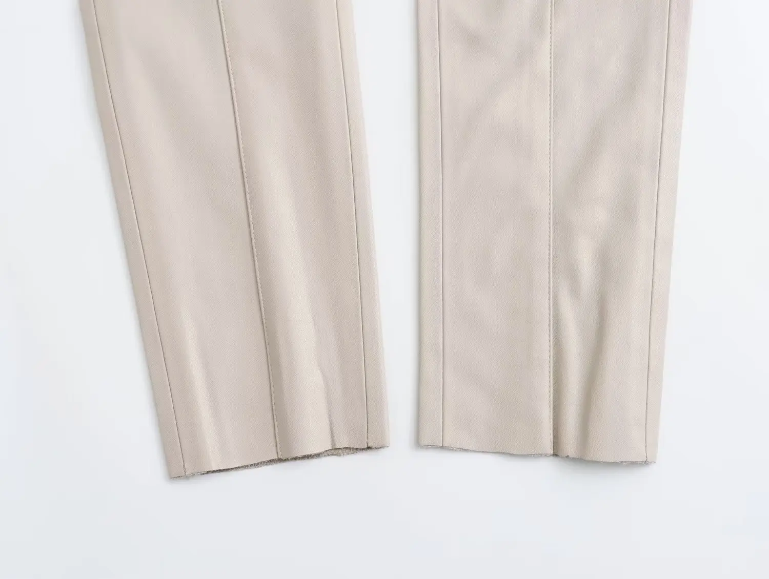 HH 2024 Women's Faux Leather Pants High Waist Straight Leg Trousers Fashion Female Streetwear Stylish Stretch Pencil Pants