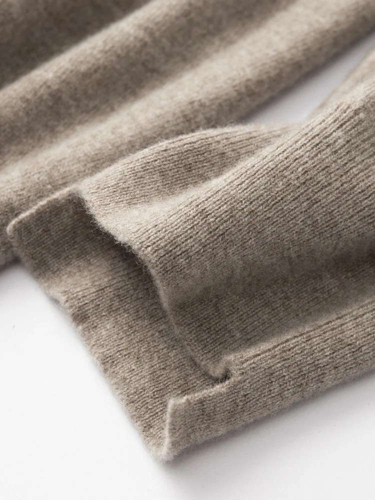 Autumn Winter Women High Waist Bloomers Pants 100% Merino Wool Thick Soft Warm Basic Casual Trousers Cashmere Knitwear Tops