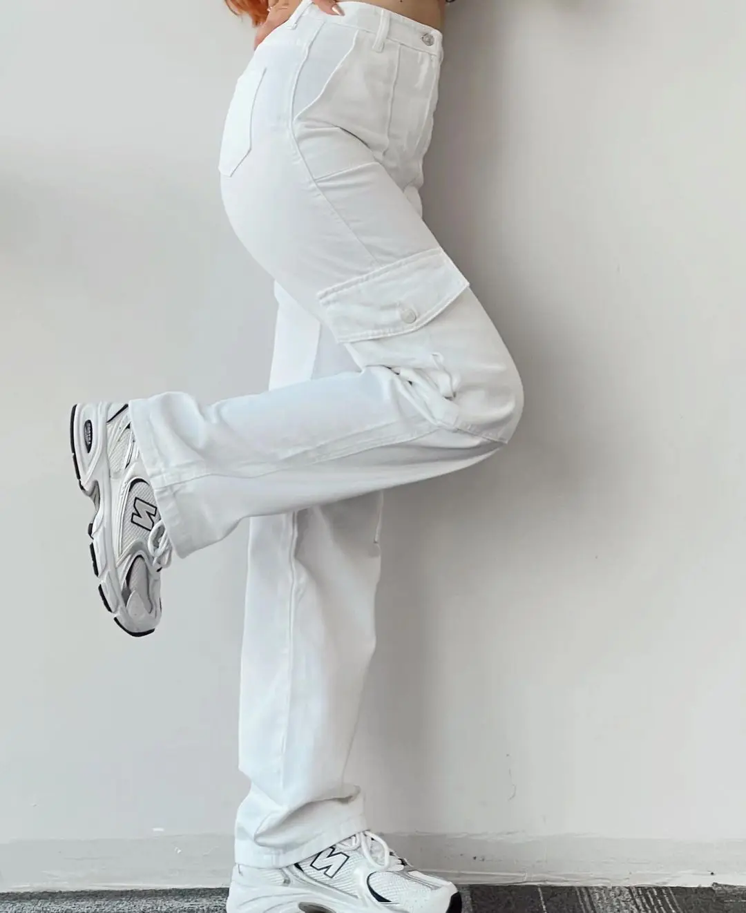 New Straight Cargo High Waist Baggy Trousers Casual Wide Leg Slim Vintage Streetwear Pocket Fashion Women Casual Pants
