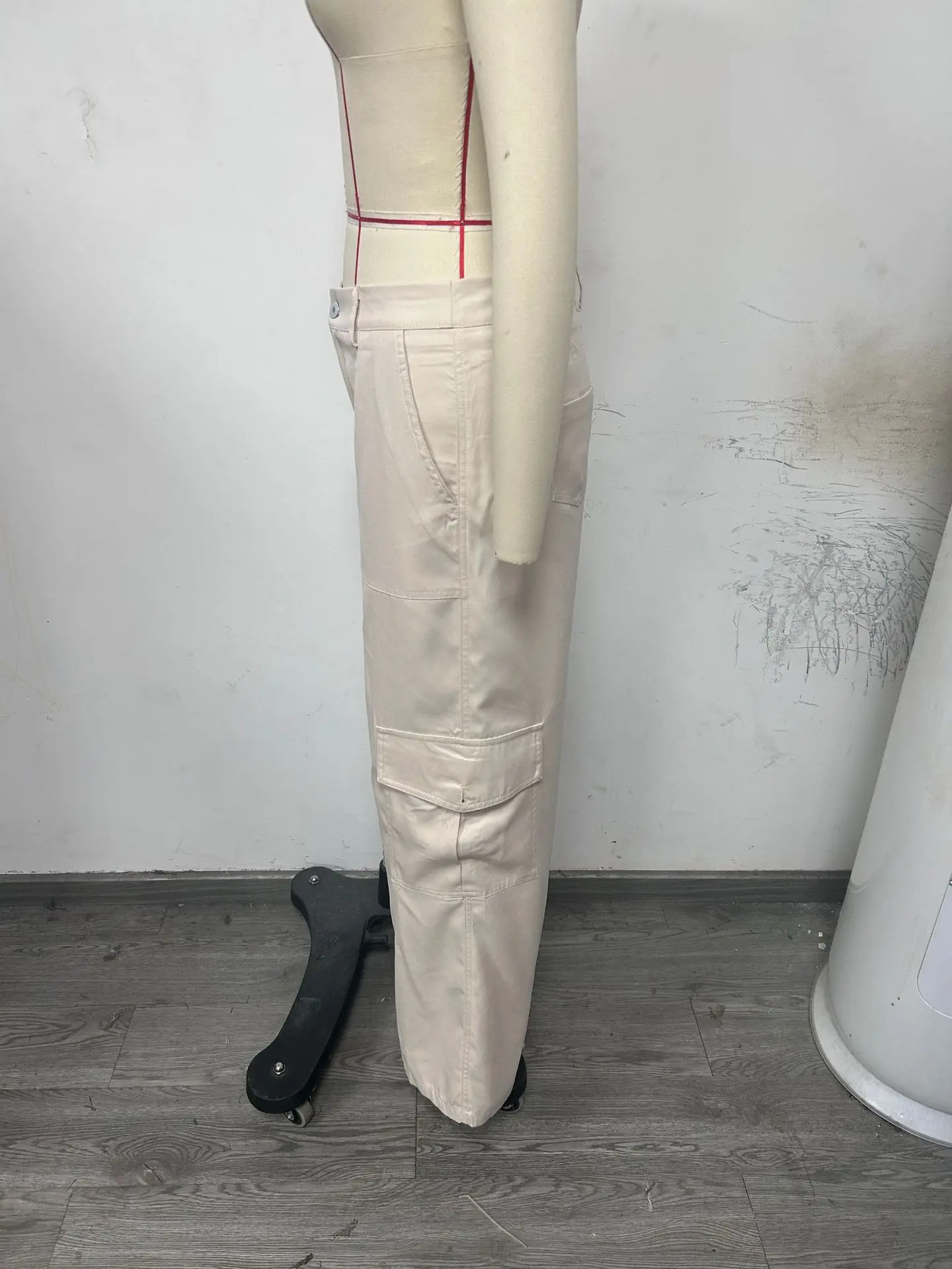 New Straight Cargo High Waist Baggy Trousers Casual Wide Leg Slim Vintage Streetwear Pocket Fashion Women Casual Pants