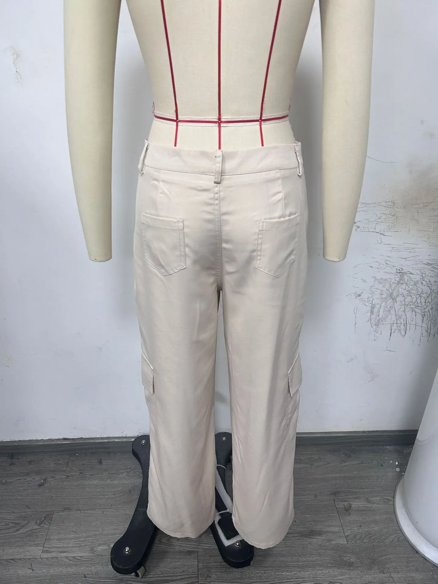New Straight Cargo High Waist Baggy Trousers Casual Wide Leg Slim Vintage Streetwear Pocket Fashion Women Casual Pants