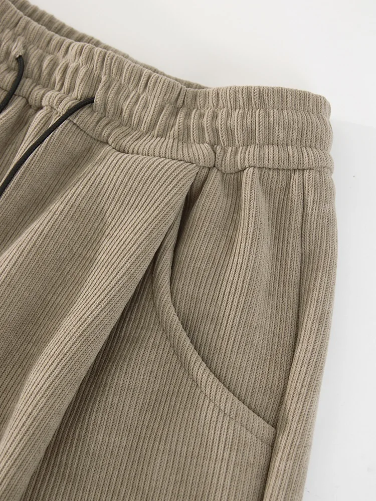 Streamgirl Women Winter Corduroy Pants Dark Brown With Thick Warm Fleece Trousers Corduroy High Waist Loose Pants For Women