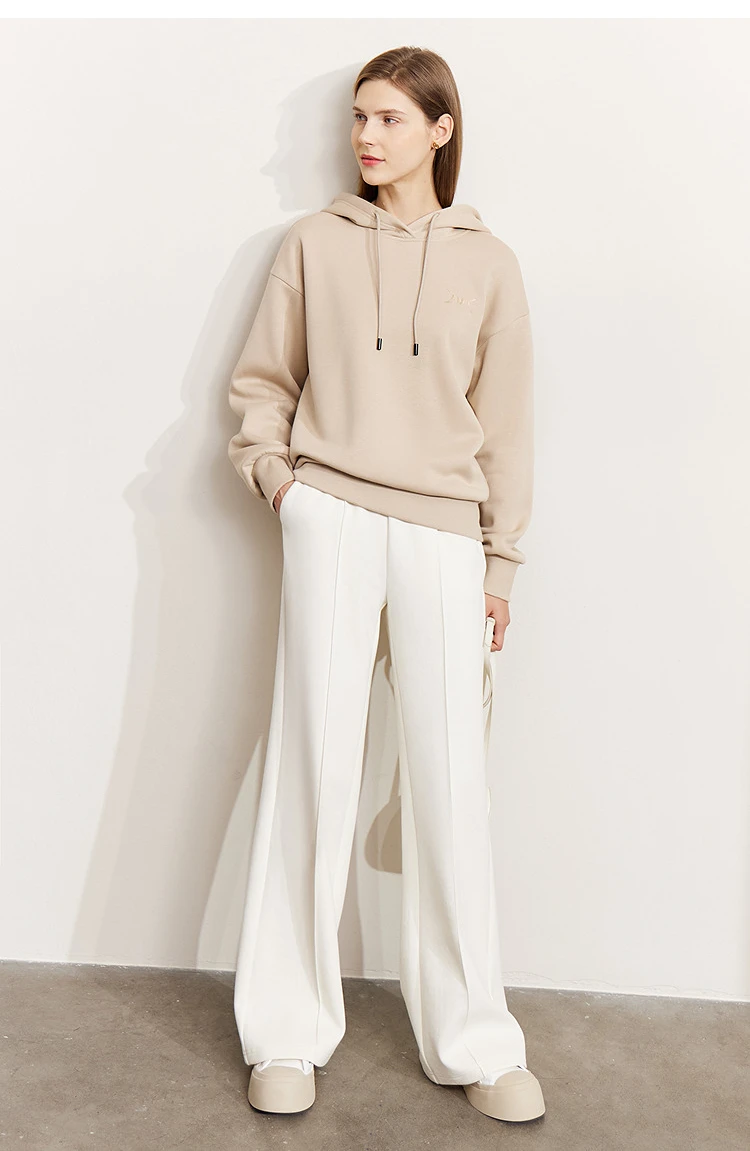 Amii Thicken Women's Pants 2025 Winter New Warm Straight Casual Trousers Women's Solid Knitting Sweatpants For Woman 12544039