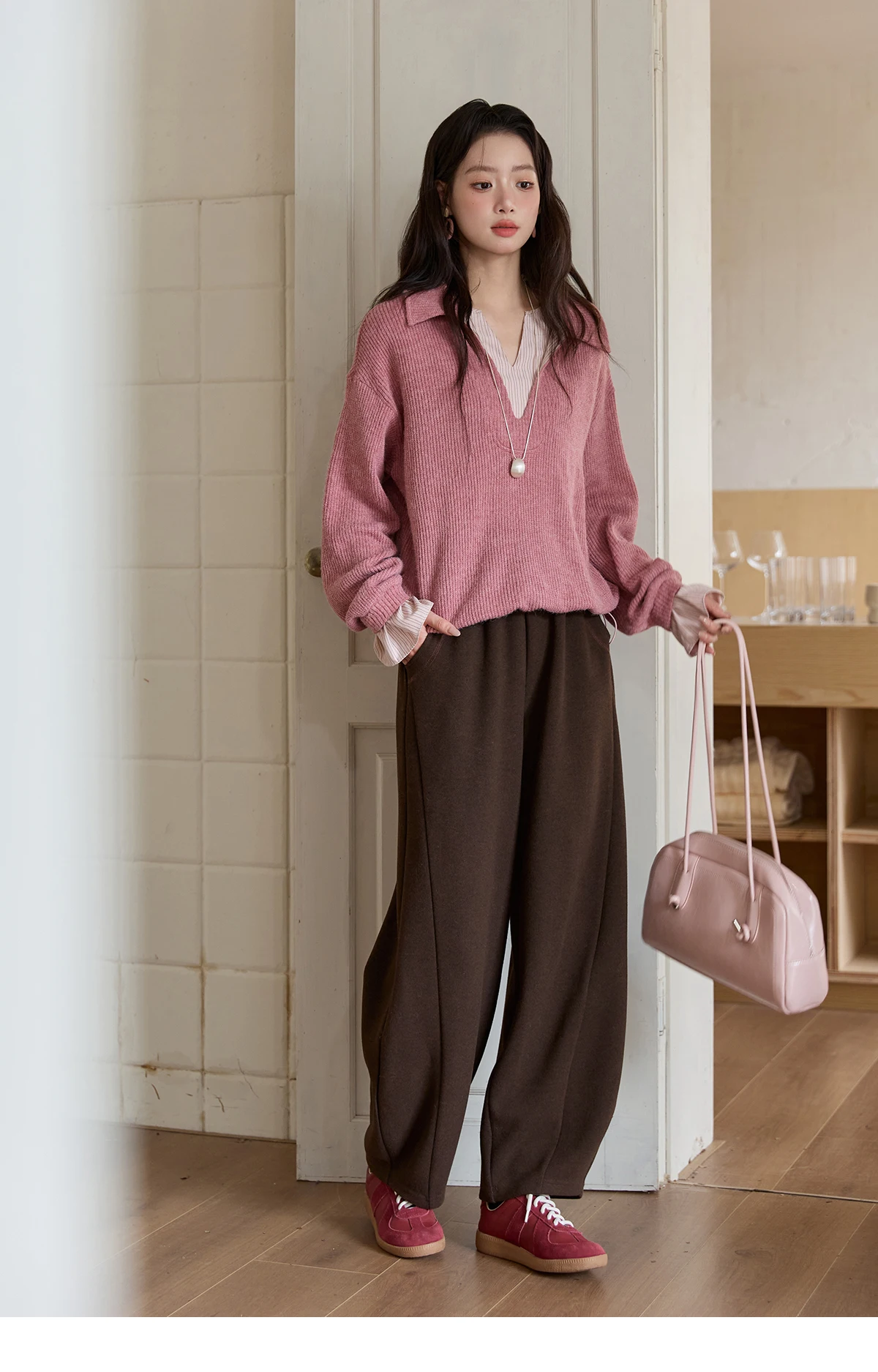 MISHOW Casual Pants for Women 2026 New Fashion Solid Loose Wide-leg Pants Commute Comfortable Women's Winter Pants MXE51K1093