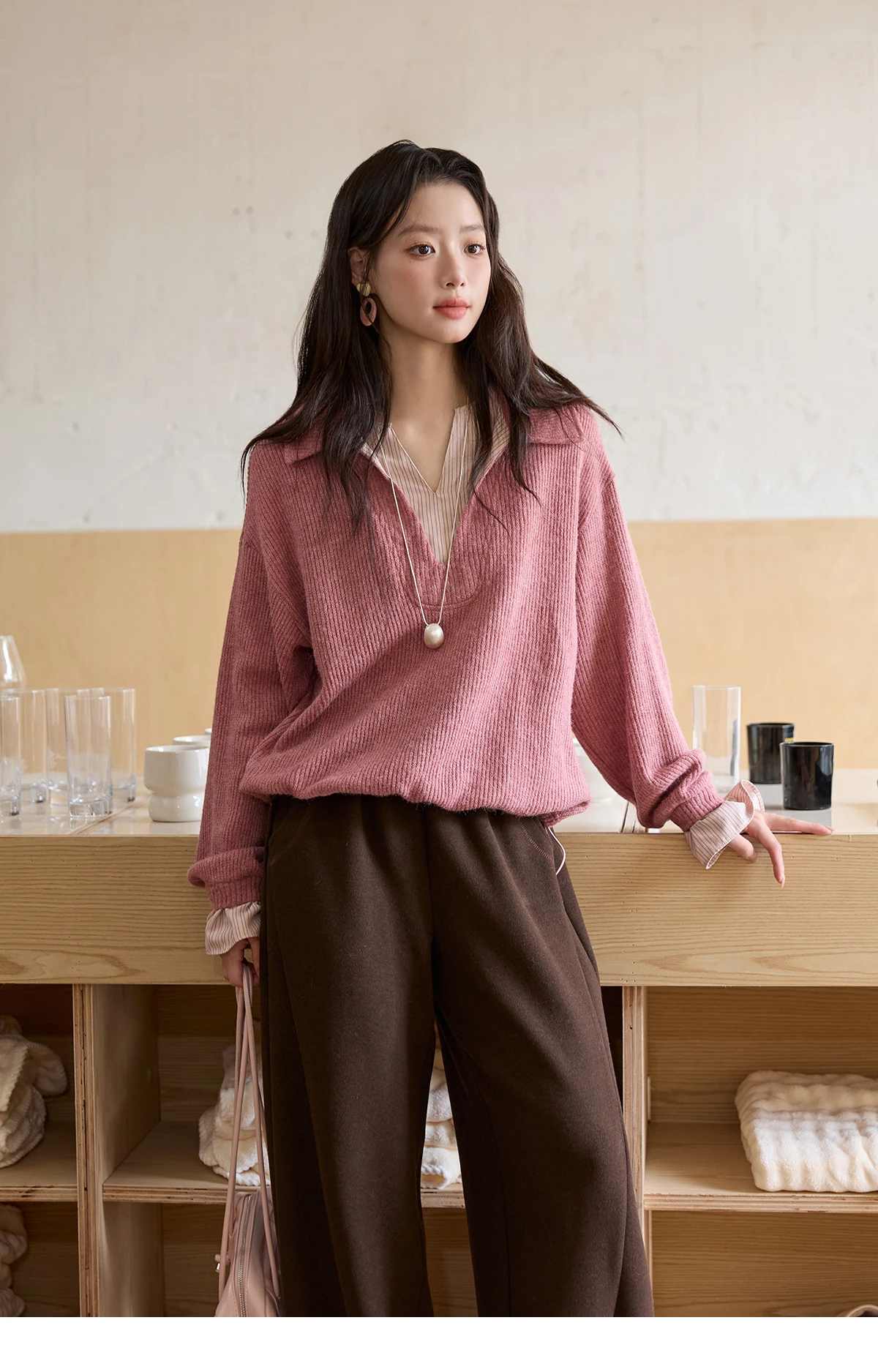 MISHOW Casual Pants for Women 2026 New Fashion Solid Loose Wide-leg Pants Commute Comfortable Women's Winter Pants MXE51K1093