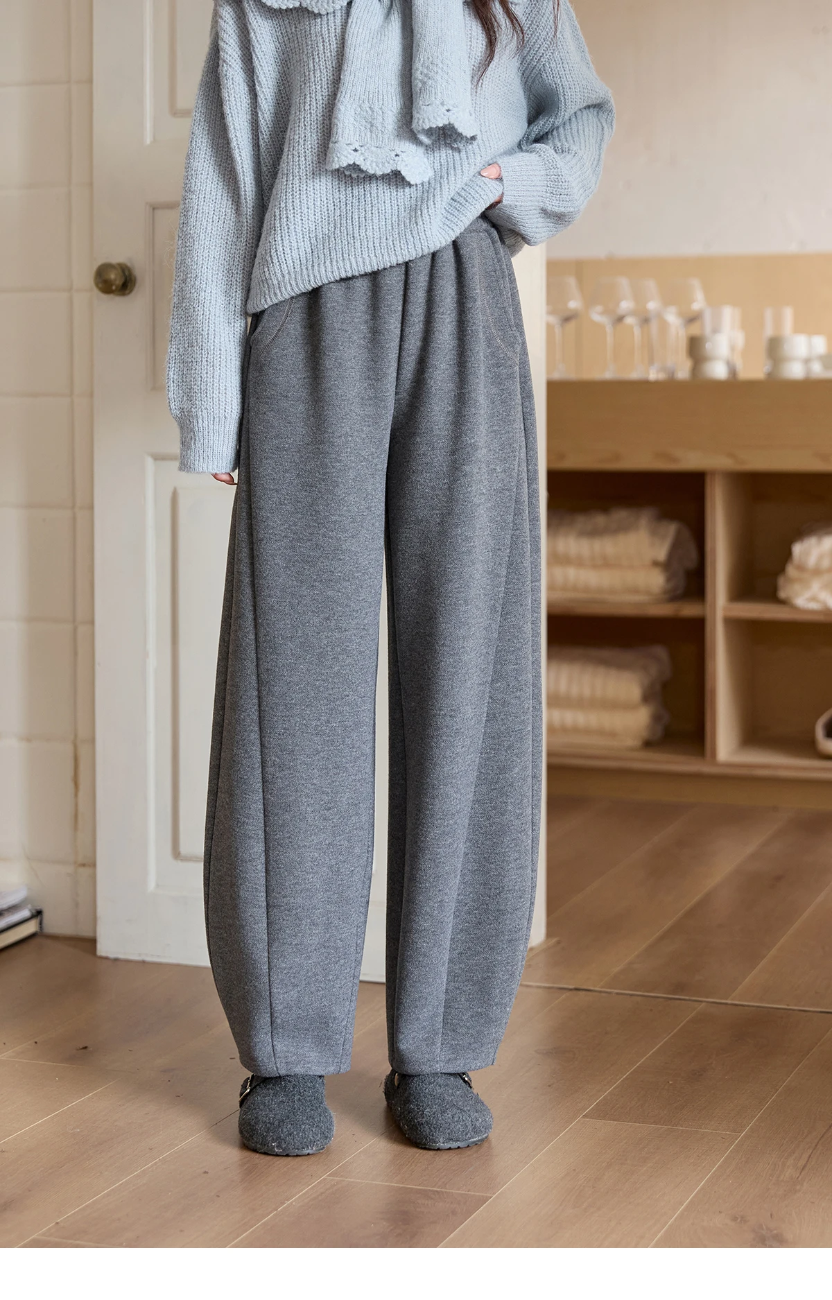MISHOW Casual Pants for Women 2026 New Fashion Solid Loose Wide-leg Pants Commute Comfortable Women's Winter Pants MXE51K1093