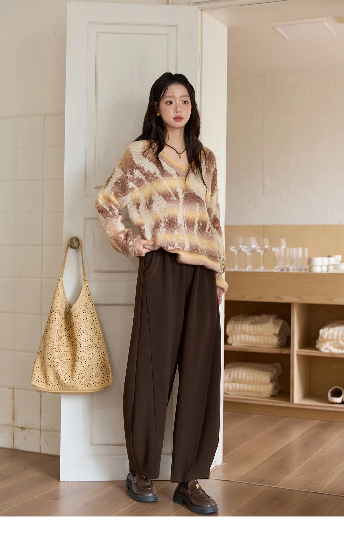 MISHOW Casual Pants for Women 2026 New Fashion Solid Loose Wide-leg Pants Commute Comfortable Women's Winter Pants MXE51K1093