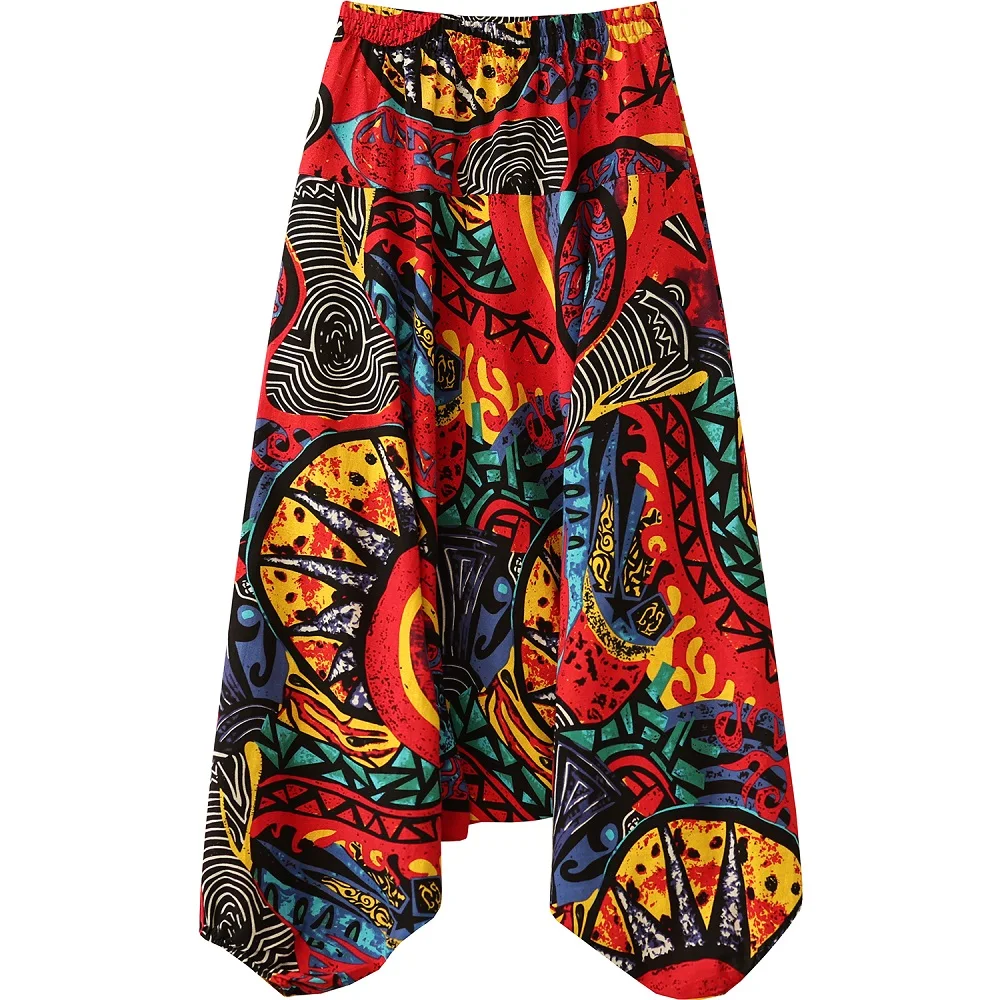 oversized Y2K floral high Waist Casual loose Summer wide leg Cross Pants Women Trousers 2025