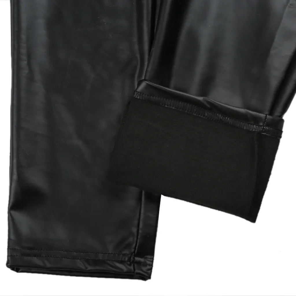 Sexy Black Leather Pants High Stretchy PU Leggings Women's High Waist Skinny Tights Elastic Butt Lifting Motro Biker Trousers