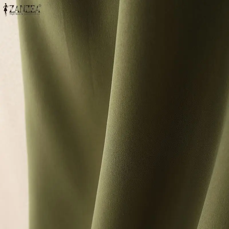 ZANZEA Stylish Women's Wide Leg Pants Elegant High Waist Loose Solid Color Trousers 2025 Autumn Commuting Streetwear S-3XL