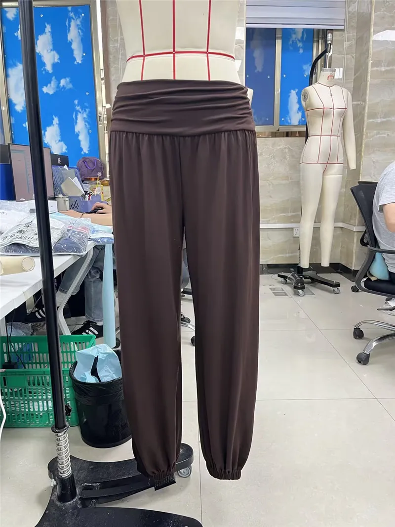 Women Fold Over High Waist Harem Jogger Pants Elastic Soft Modal Loose Baggy Cuffed Ankle Sweatpants Vacation Casual Trousers