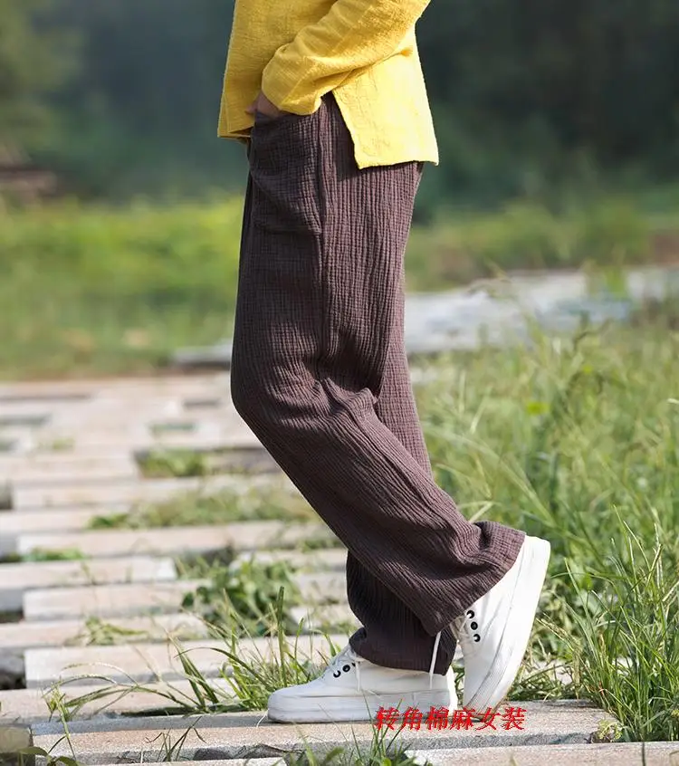 2026 Spring Women' Fashion Comfortable Cotton Linen Pants Plus Size Women Pleated Autumn Pants with Pockets 5XL 6XL Pantalones