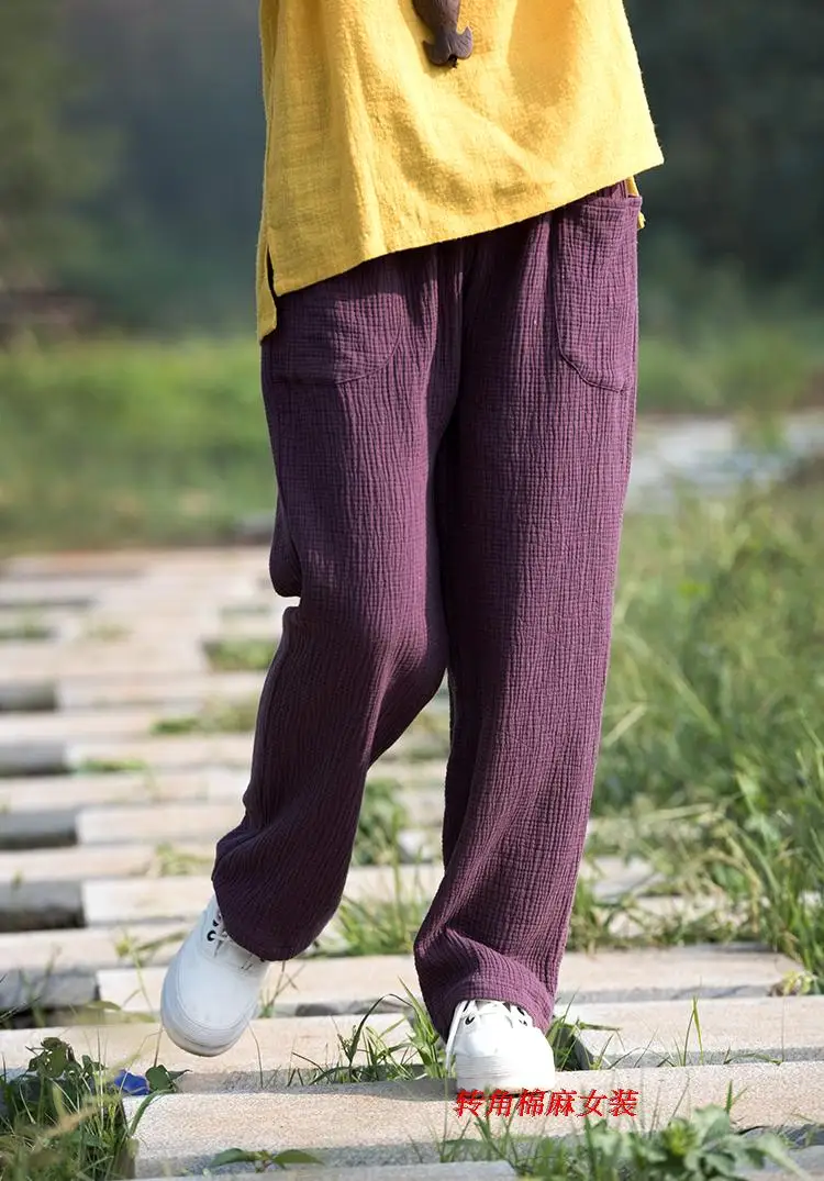 2026 Spring Women' Fashion Comfortable Cotton Linen Pants Plus Size Women Pleated Autumn Pants with Pockets 5XL 6XL Pantalones