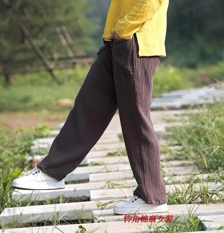 2026 Spring Women' Fashion Comfortable Cotton Linen Pants Plus Size Women Pleated Autumn Pants with Pockets 5XL 6XL Pantalones