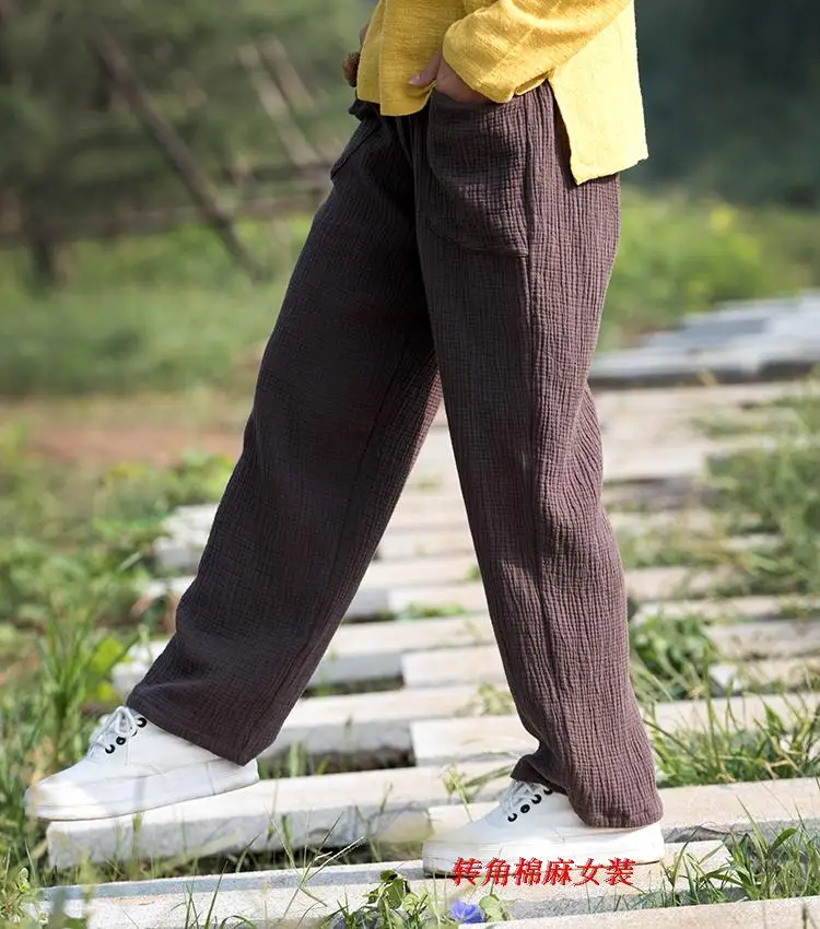 2026 Spring Women' Fashion Comfortable Cotton Linen Pants Plus Size Women Pleated Autumn Pants with Pockets 5XL 6XL Pantalones