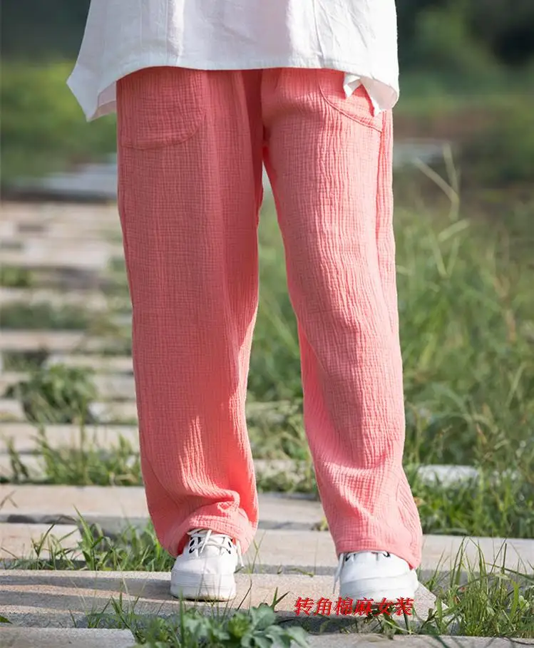 2026 Spring Women' Fashion Comfortable Cotton Linen Pants Plus Size Women Pleated Autumn Pants with Pockets 5XL 6XL Pantalones