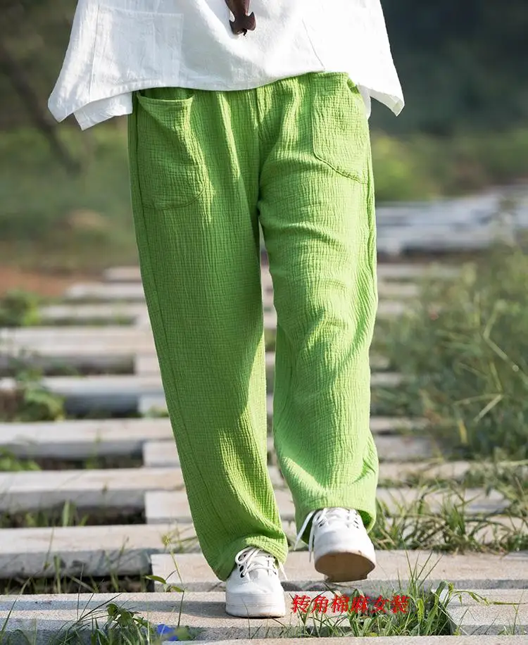 2026 Spring Women' Fashion Comfortable Cotton Linen Pants Plus Size Women Pleated Autumn Pants with Pockets 5XL 6XL Pantalones