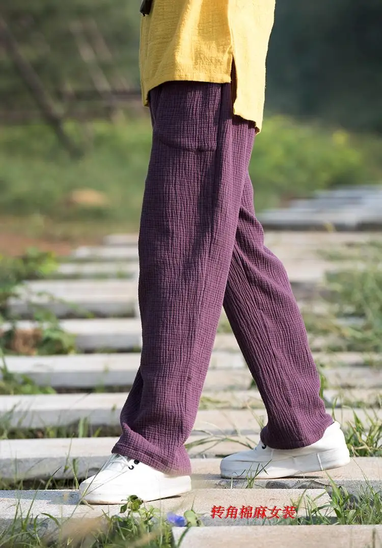 2026 Spring Women' Fashion Comfortable Cotton Linen Pants Plus Size Women Pleated Autumn Pants with Pockets 5XL 6XL Pantalones