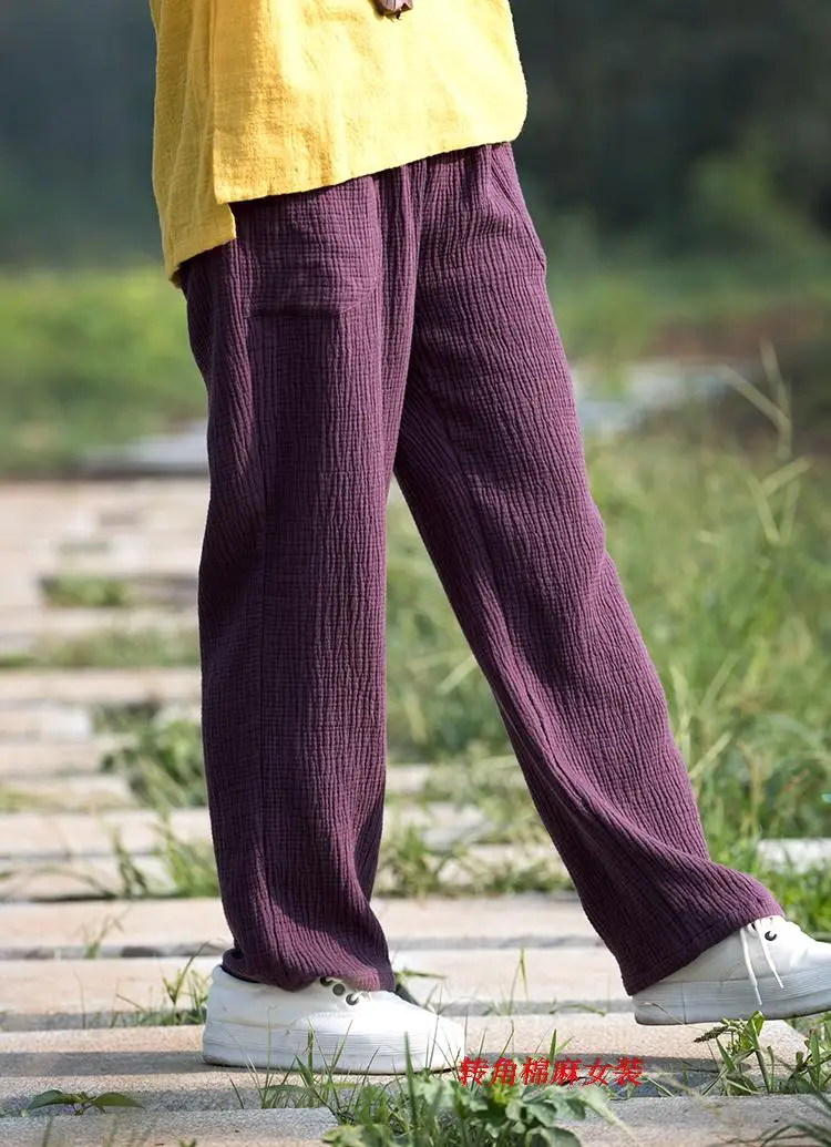 2026 Spring Women' Fashion Comfortable Cotton Linen Pants Plus Size Women Pleated Autumn Pants with Pockets 5XL 6XL Pantalones
