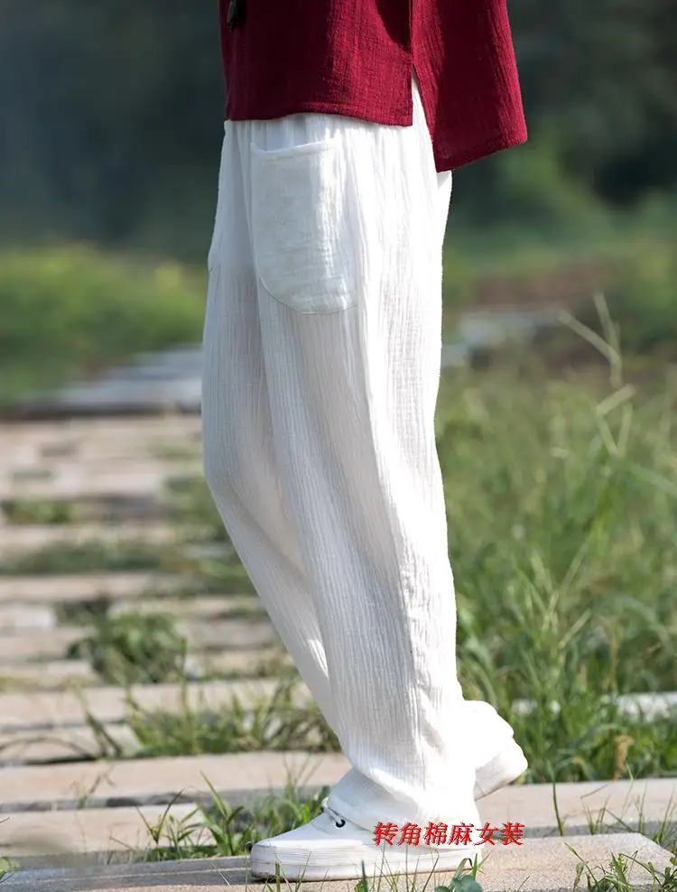 2026 Spring Women' Fashion Comfortable Cotton Linen Pants Plus Size Women Pleated Autumn Pants with Pockets 5XL 6XL Pantalones