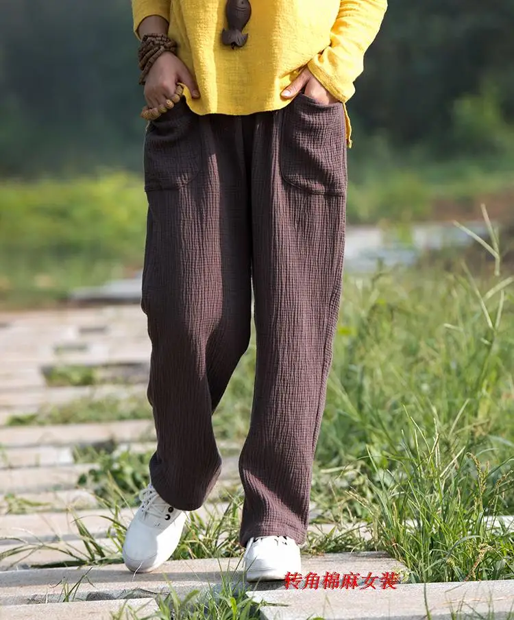 2026 Spring Women' Fashion Comfortable Cotton Linen Pants Plus Size Women Pleated Autumn Pants with Pockets 5XL 6XL Pantalones