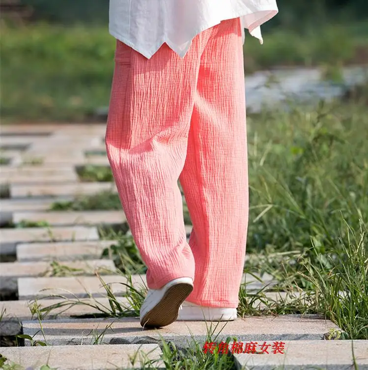 2026 Spring Women' Fashion Comfortable Cotton Linen Pants Plus Size Women Pleated Autumn Pants with Pockets 5XL 6XL Pantalones