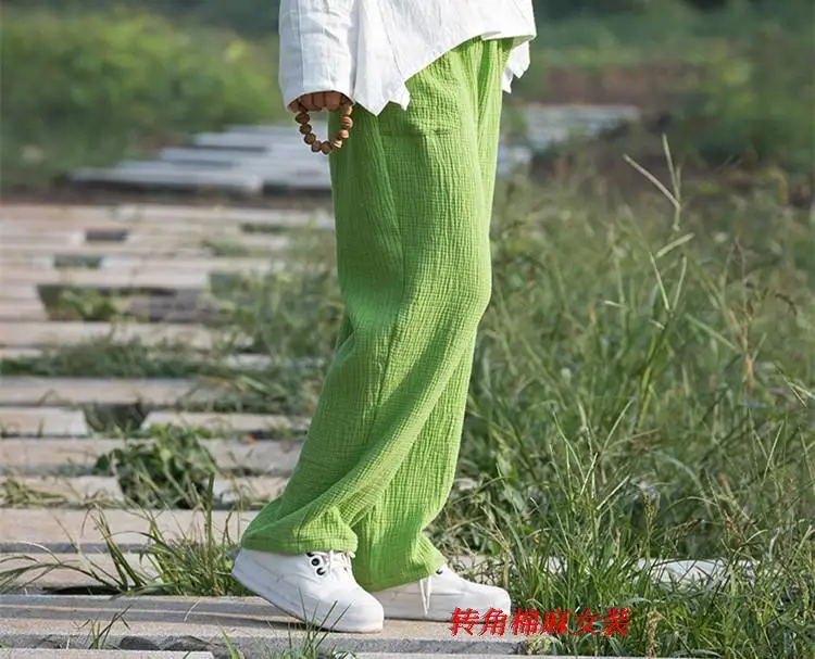 2026 Spring Women' Fashion Comfortable Cotton Linen Pants Plus Size Women Pleated Autumn Pants with Pockets 5XL 6XL Pantalones