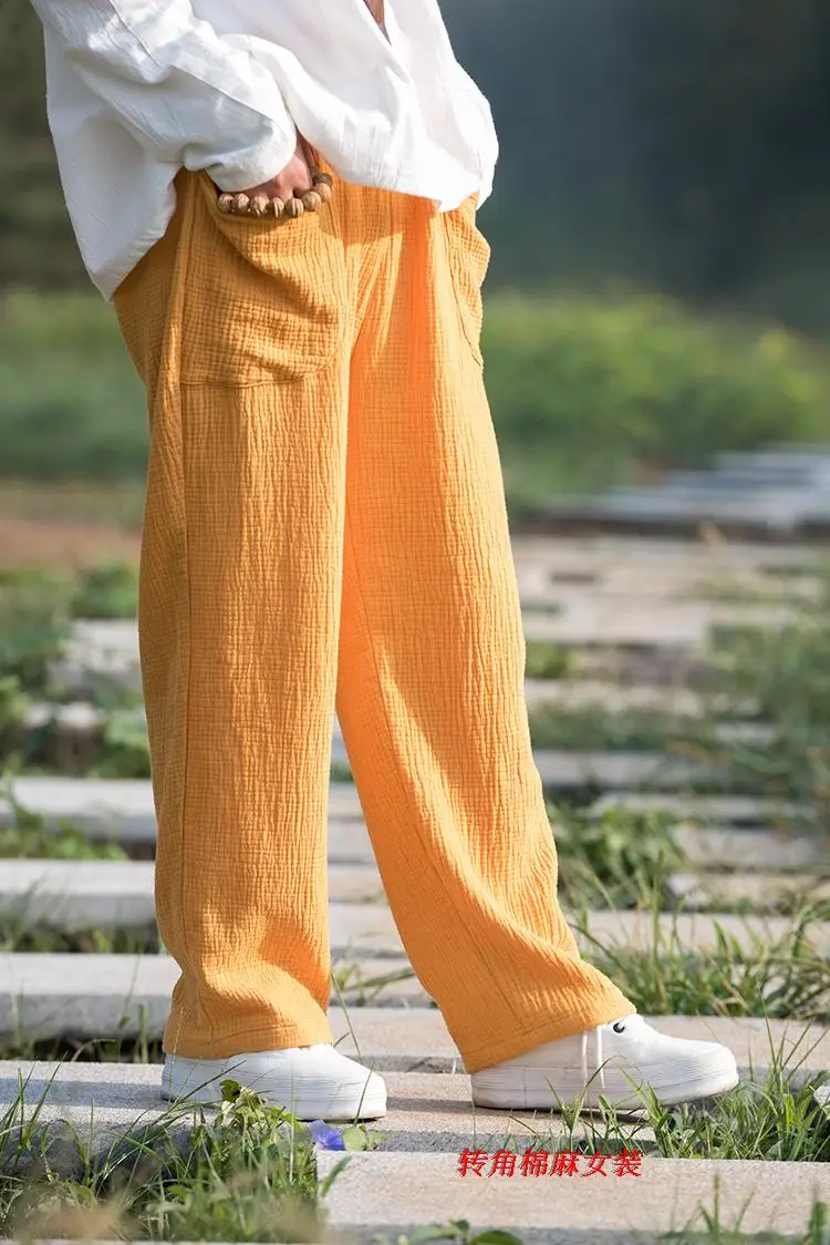 2026 Spring Women' Fashion Comfortable Cotton Linen Pants Plus Size Women Pleated Autumn Pants with Pockets 5XL 6XL Pantalones