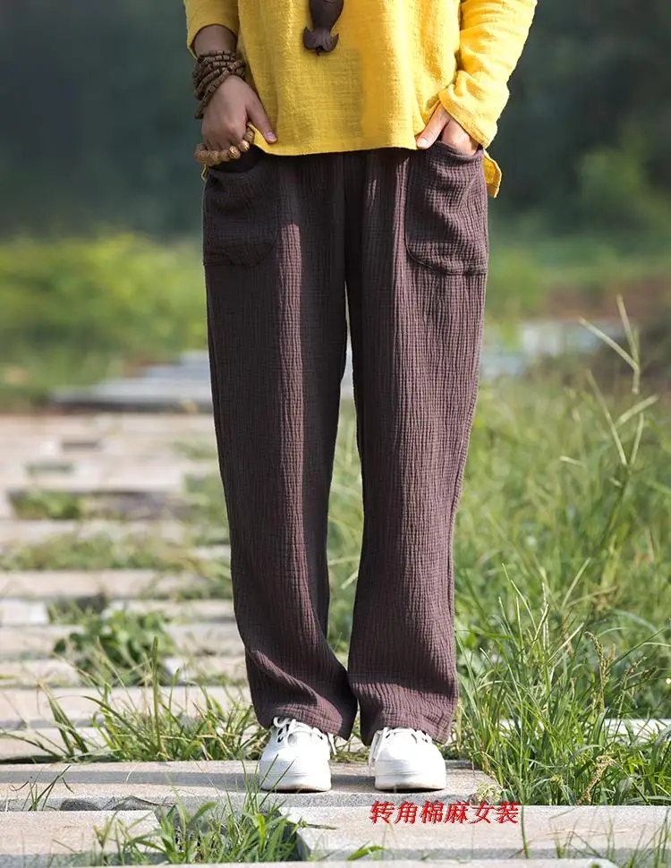 2026 Spring Women' Fashion Comfortable Cotton Linen Pants Plus Size Women Pleated Autumn Pants with Pockets 5XL 6XL Pantalones