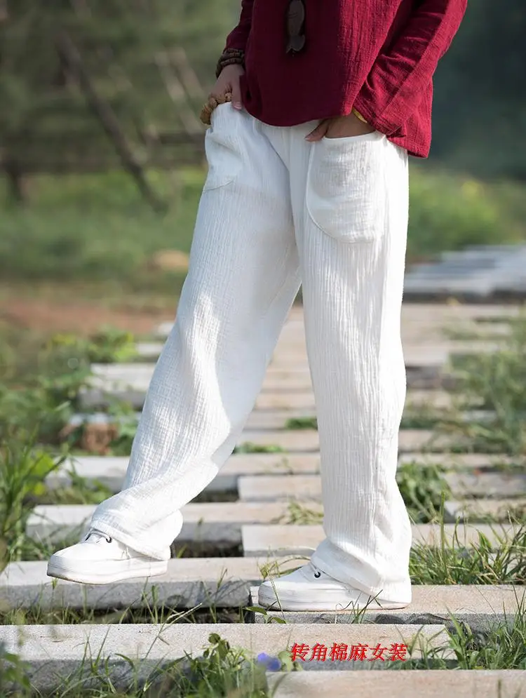 2026 Spring Women' Fashion Comfortable Cotton Linen Pants Plus Size Women Pleated Autumn Pants with Pockets 5XL 6XL Pantalones