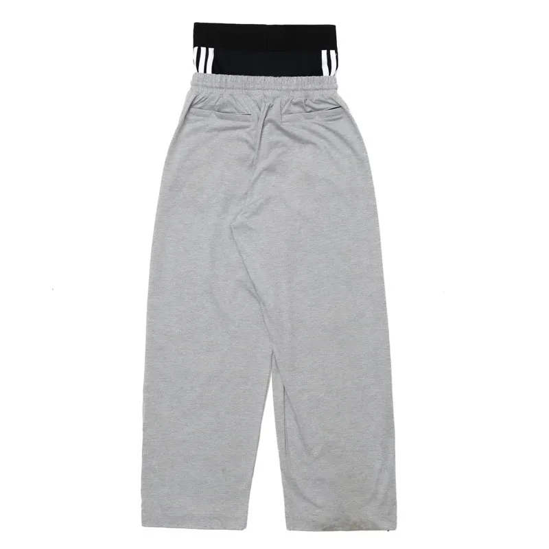 Double Waist Big Pocket Workwear Pants European American Spring Autumn Street Style Ankle Tied Casual Trousers