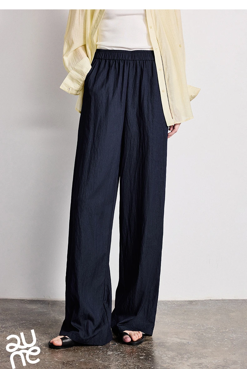TOYOUTH Women Wide-Leg Casual Pants 2026 Spring New Effortless Versatile Relaxed Yamamoto-Style Lounge Trousers